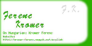 ferenc kromer business card